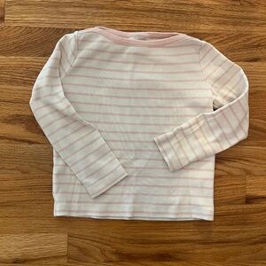 Hanna Andersson pink striped long sleeve tee